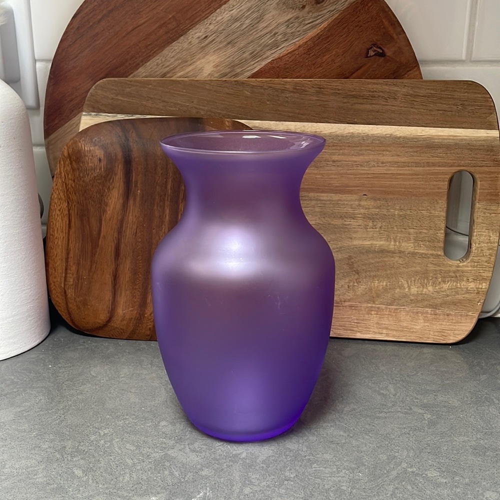 Purple Glass Floral Vase